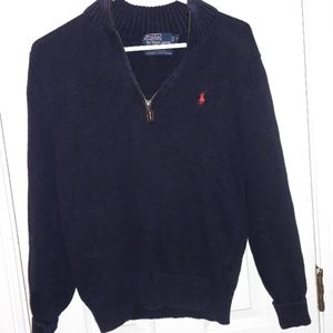 Polo 1/4 zip pull over cotton sweater